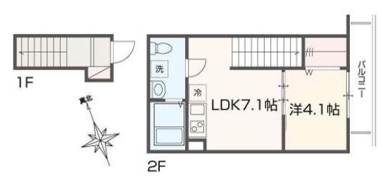 メルラス和泉多摩川(1LDK/2階)の間取り写真