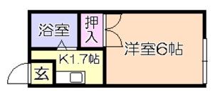 パナハイツ(1K/2階)の間取り写真