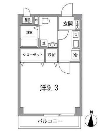 ロレットの小路(1K/3階)の間取り写真