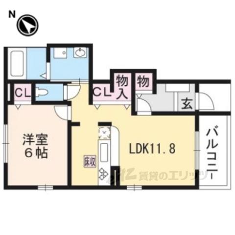 エトワール・フィラント(1LDK/1階)の間取り写真