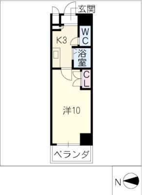 エクセル丸の内(1K/3階)の間取り写真