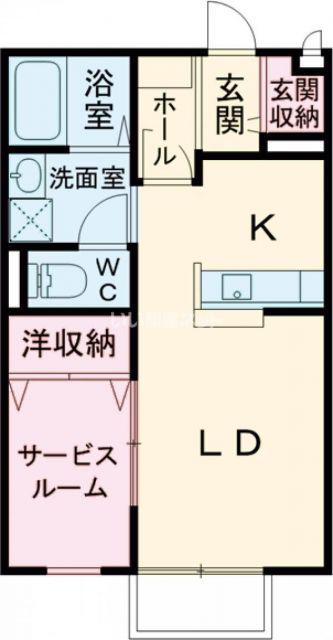ルミナスA(1LDK/1階)の間取り写真