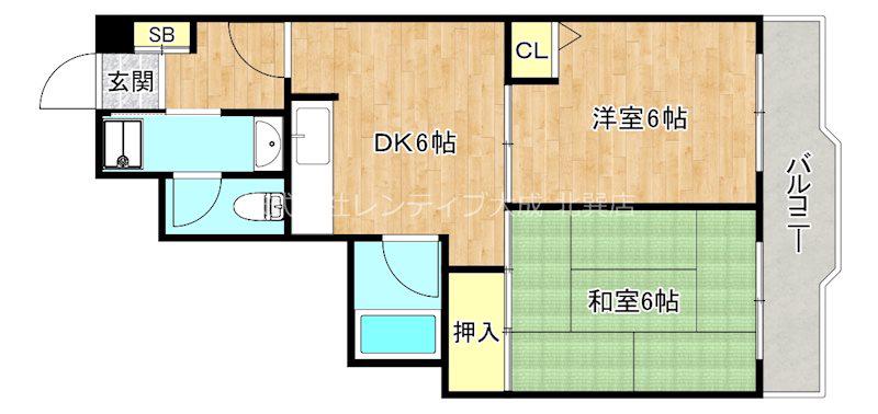 静和ハイツ(2DK/2階)の間取り写真