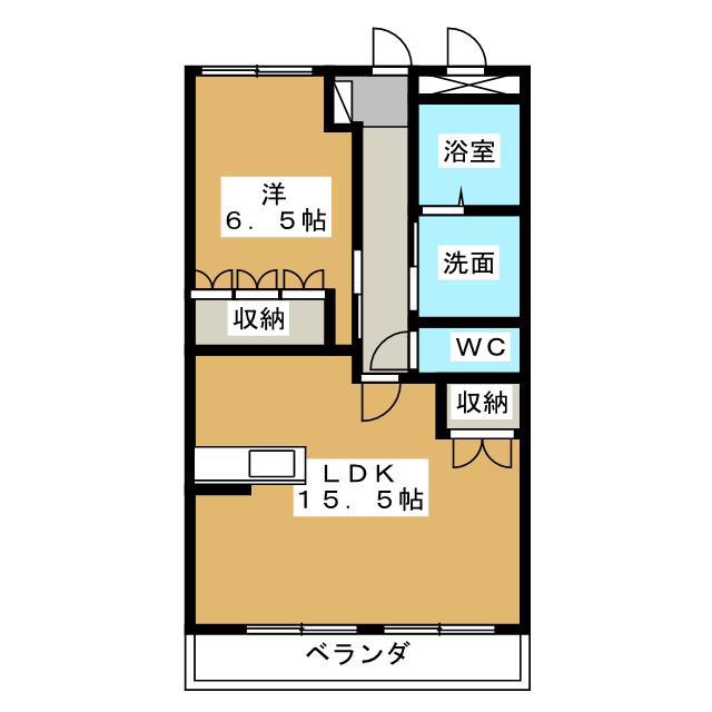 アップルハウス(1LDK/1階)の間取り写真