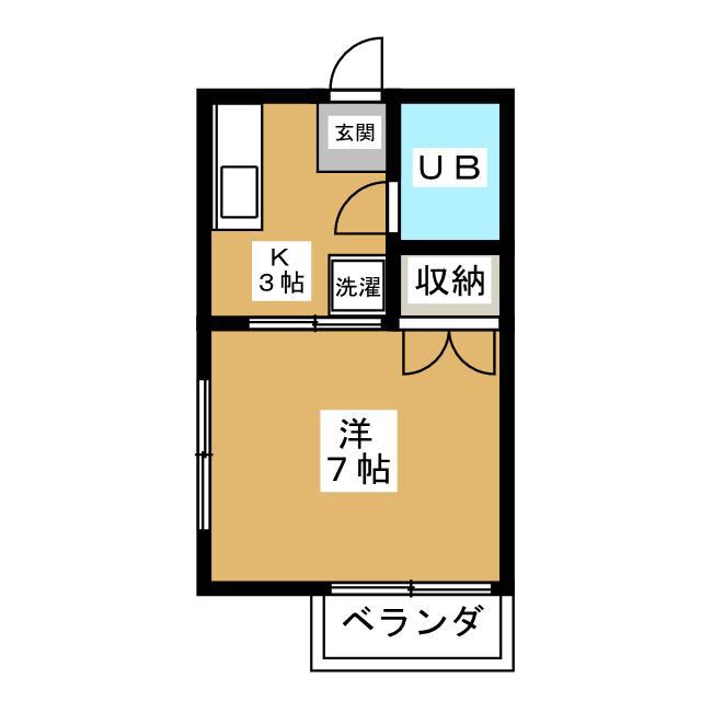 メゾンキュービック(1K/2階)の間取り写真