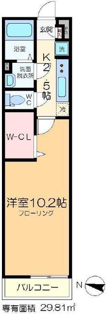 リブリ・グランパル江戸川(1K/2階)の間取り写真