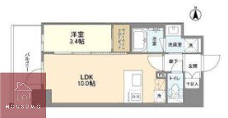 ズーノクルーズ江坂(1LDK/5階)の間取り写真