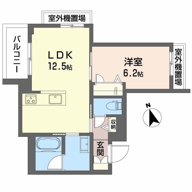 シャーメゾン グレース 忍町(1LDK/4階)の間取り写真