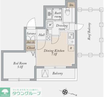 アーバンパーク王子(1DK/4階)の間取り写真