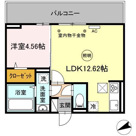 THE TERRACE御井町(1LDK/1階)の間取り写真