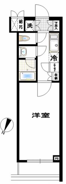 ルーブル祐天寺(1K/1階)の間取り写真
