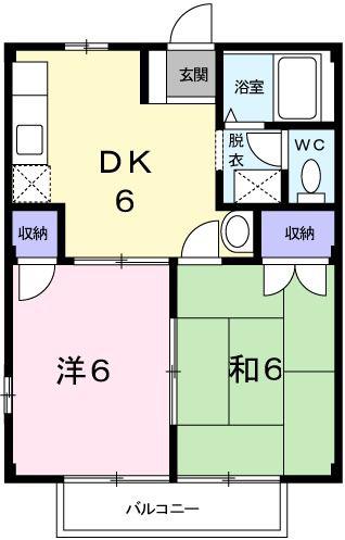I.S.ハイム(2DK/1階)の間取り写真