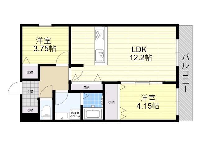 グリーンカーサ I(2LDK/3階)の間取り写真