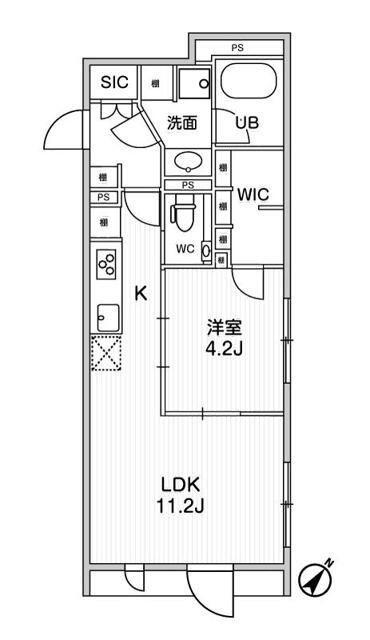 レーヴレジデンス目黒(1LDK/3階)の間取り写真