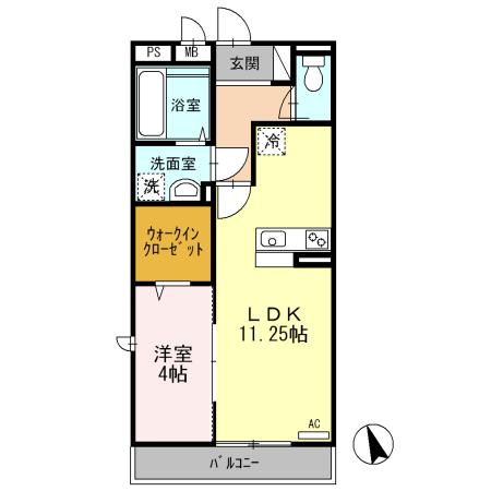 Kヴィラージュ(1LDK/3階)の間取り写真
