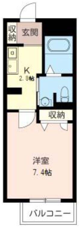 レジデンス津田沼A棟(1K/3階)の間取り写真