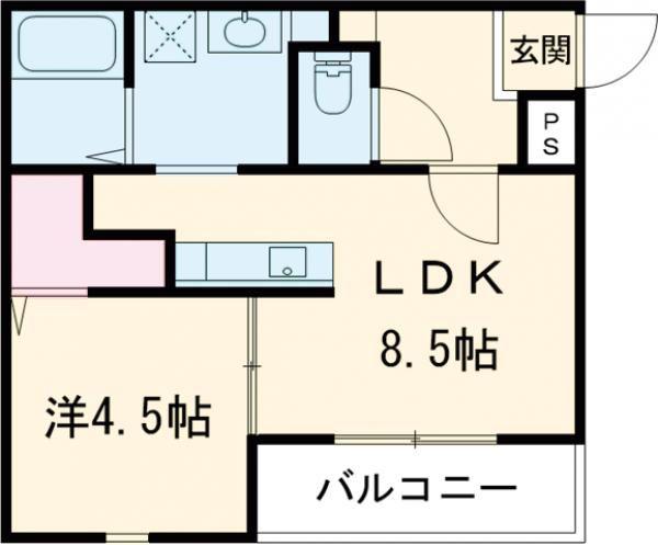 ALBA LEAFII(1LDK/3階)の間取り写真