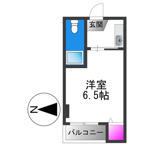 メイプルリーフ平野(1K/1階)の間取り写真