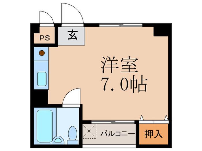 コーポ井上(ワンルーム/2階)の間取り写真
