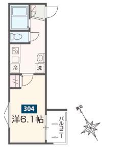 MELDIA上溝(1K/3階)の間取り写真