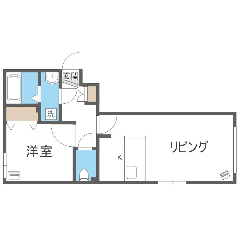 リオマーニひばりヶ丘(1LDK/4階)の間取り写真
