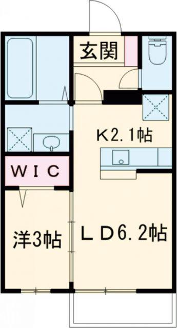 パナ・ハイツ見川 A(1LDK/2階)の間取り写真