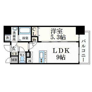 プレサンス丸の内流雅(1LDK/8階)の間取り写真