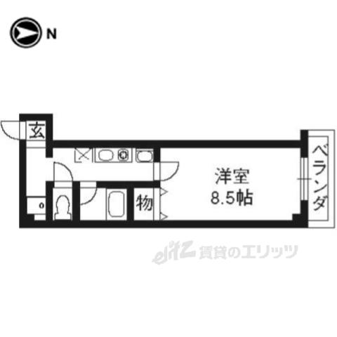 レ・タンドゥ・ラ・メールCKⅣ(1K/4階)の間取り写真