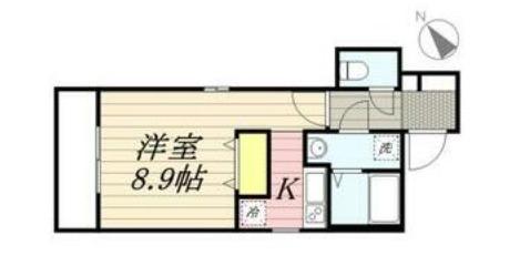 QUATRESAISONS井尻(ワンルーム/1階)の間取り写真