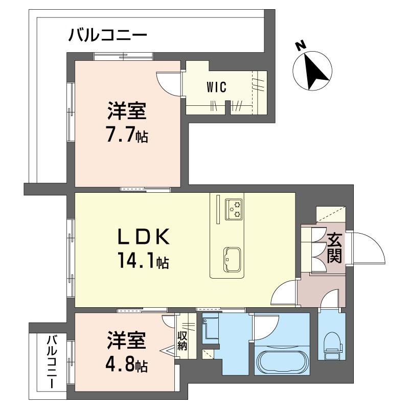 大隅ビル(2LDK/3階)の間取り写真