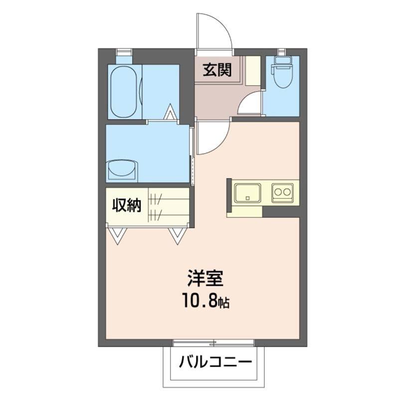ラフィーネ(ワンルーム/2階)の間取り写真