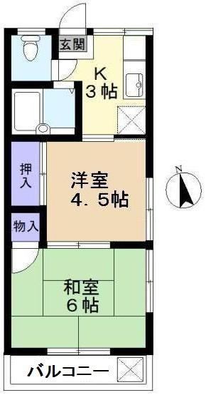 大泉パールハイツ(2K/2階)の間取り写真