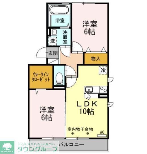 ソシアA(2LDK/3階)の間取り写真