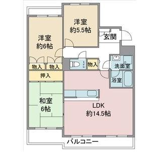 ラ・ファミーユII(3LDK/3階)の間取り写真