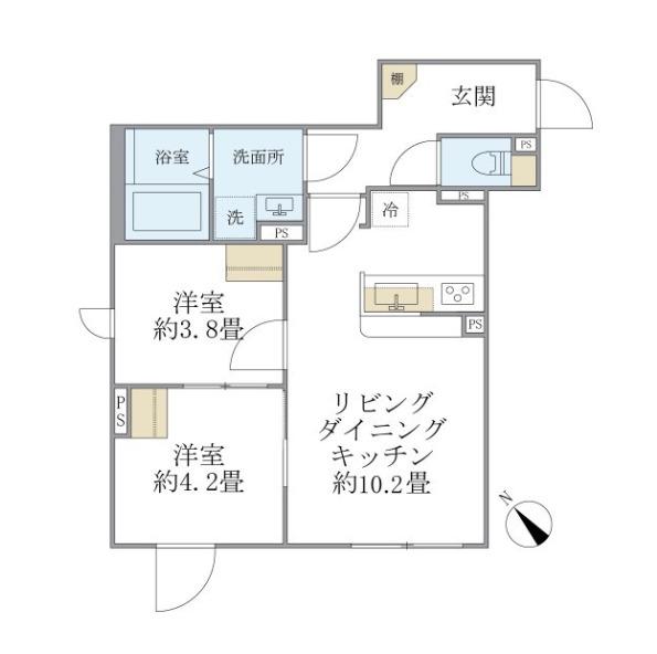 EXAM AKASAKA5階(2LDK/5階)の間取り写真