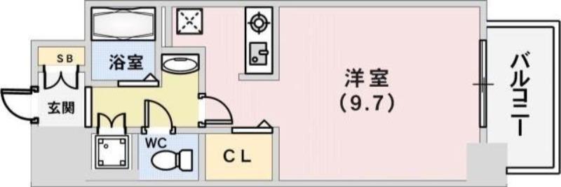 スワンズコート新神戸(ワンルーム/10階)の間取り写真