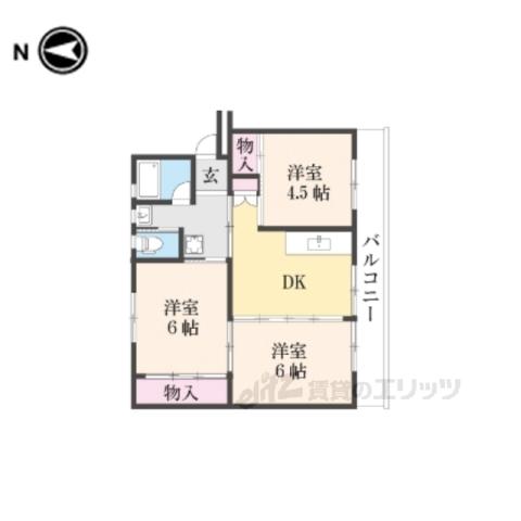 ビレッジハウス大淀(3DK/2階)の間取り写真
