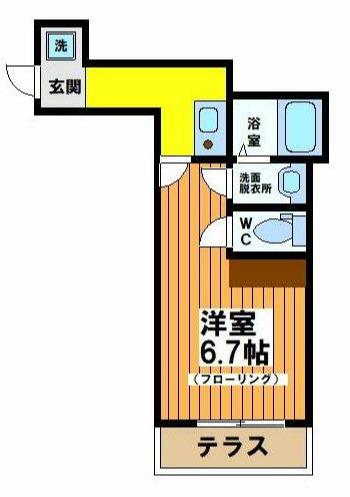 メゾンブランシュ下北沢(1K/1階)の間取り写真
