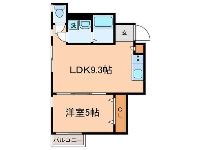 京王井の頭線 西永福駅 徒歩7分 2階建 築9年(1LDK/1階)の間取り写真