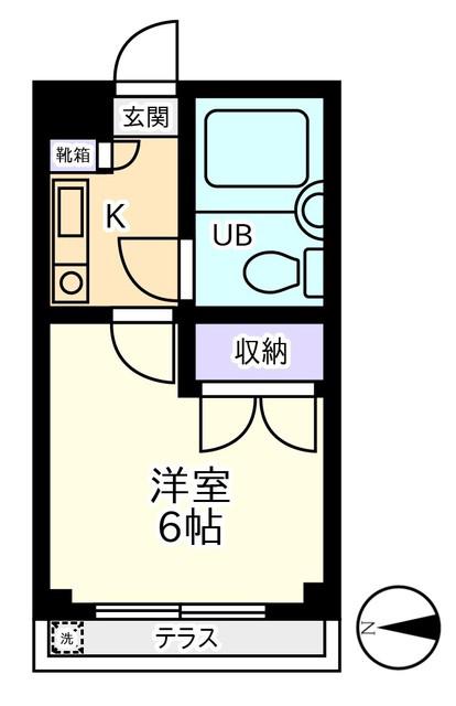 ジュネパレス蒲生第07(1K/3階)の間取り写真