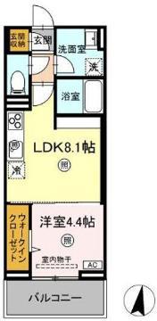 D-RESIDENCEM&K(1LDK/2階)の間取り写真