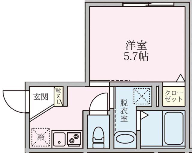 フルーヴテラス(1K/3階)の間取り写真
