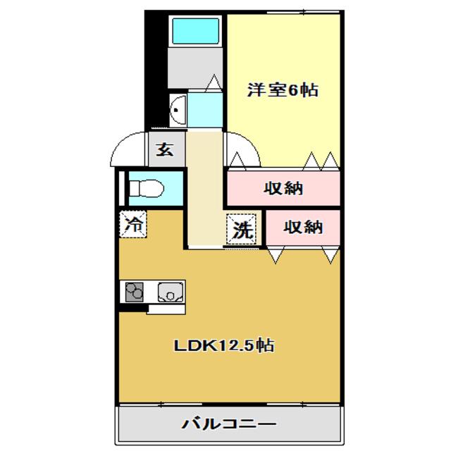 ハイツ沙由里(1LDK/2階)の間取り写真