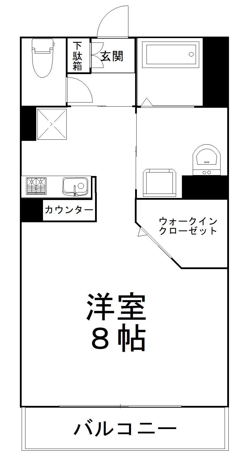 マタン本町(1K/1階)の間取り写真
