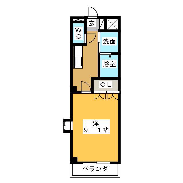 M・メゾン(1K/2階)の間取り写真