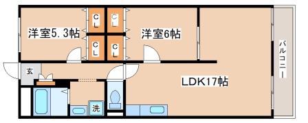 フルール星が丘(2LDK/3階)の間取り写真