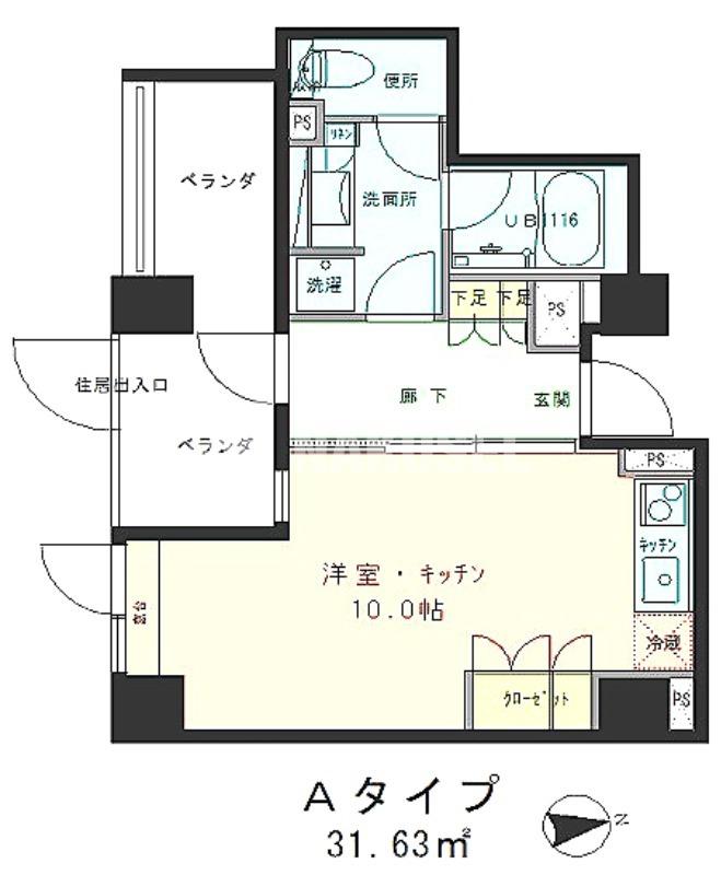 ラフィネジュ学芸大学(ワンルーム/1階)の間取り写真