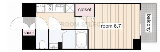 プレサンス広小路通今池(1K/4階)の間取り写真