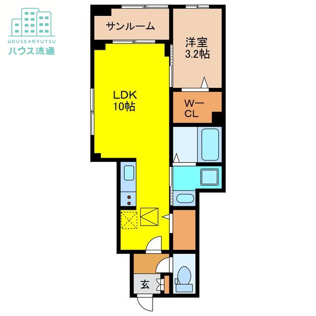 メゾン・ド・ヴィラI(1LDK/1階)の間取り写真