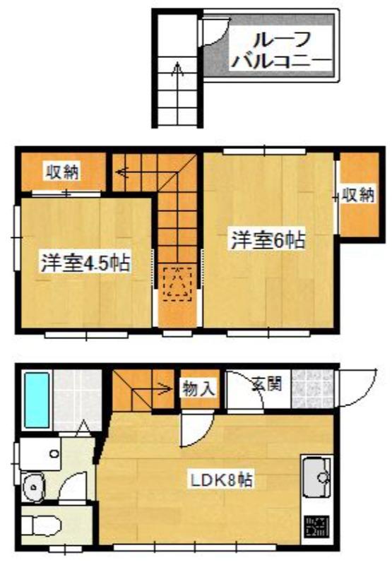 コスモス勝山南(2LDK/2階)の間取り写真